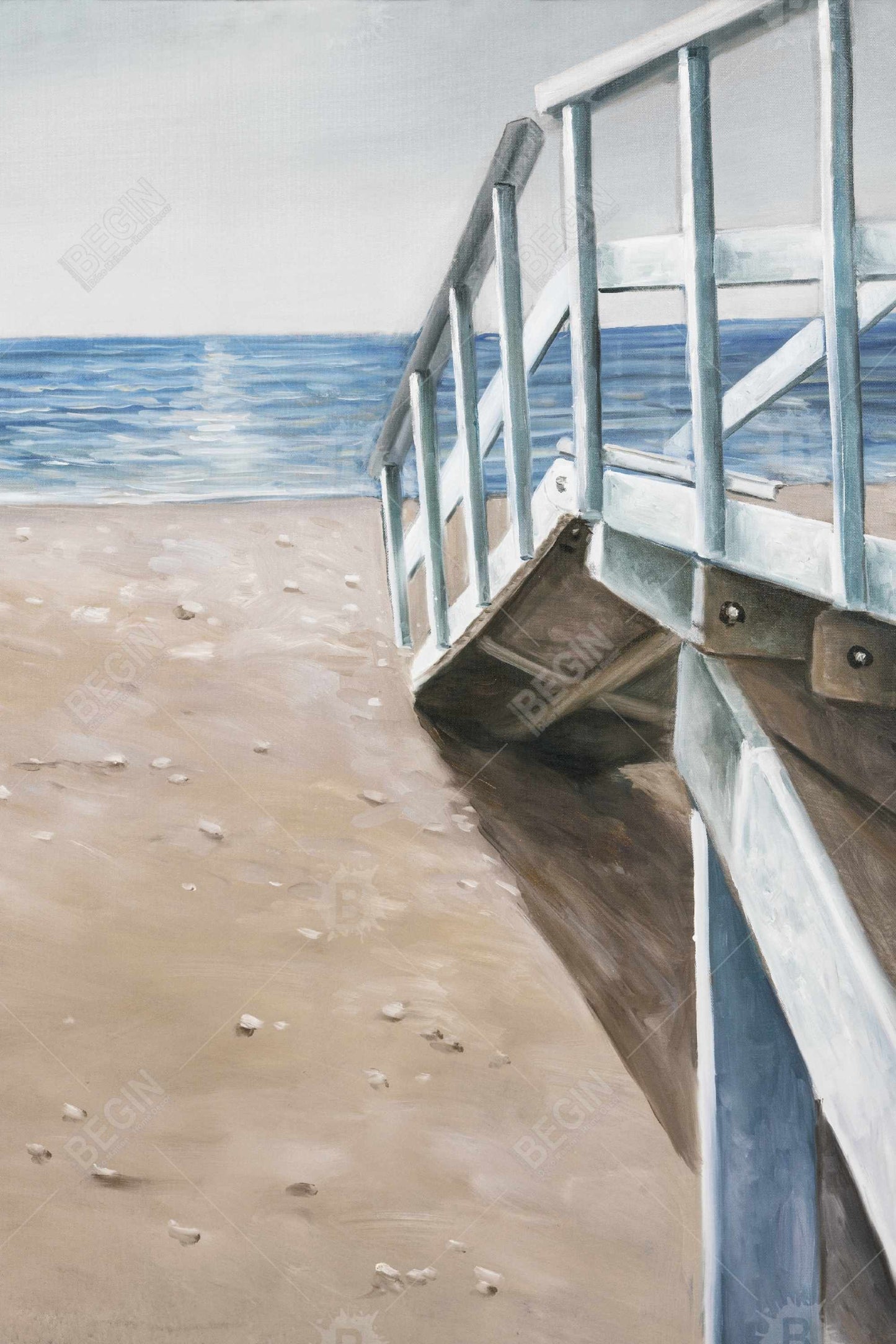 Soft Seaside Landscape Canvas - American Coastal Home Decor