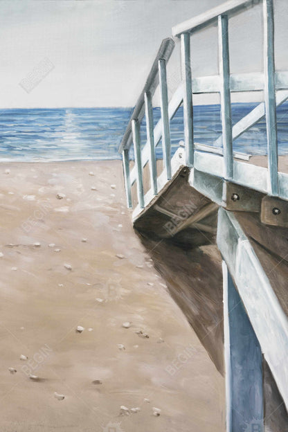 Soft Seaside Landscape Canvas - American Coastal Home Decor