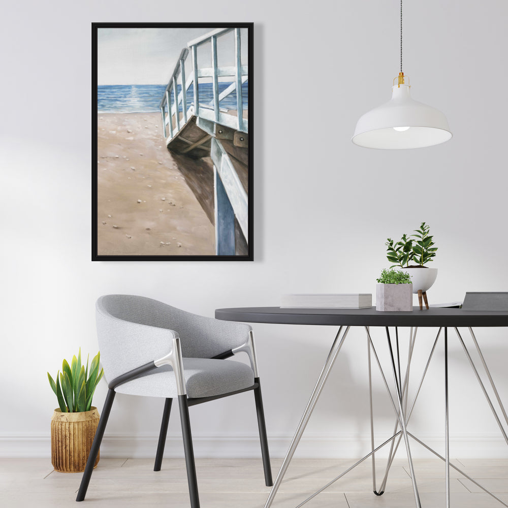 Toile Paysage Bord de Mer Doux | Décoration de Salle de Bain Américaine