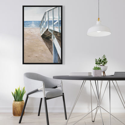 Toile Paysage Bord de Mer Doux | Décoration de Salle de Bain Américaine