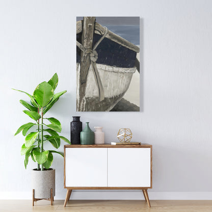 Toile Bateau bleu marine | Décoration murale nautique pour salle de bain