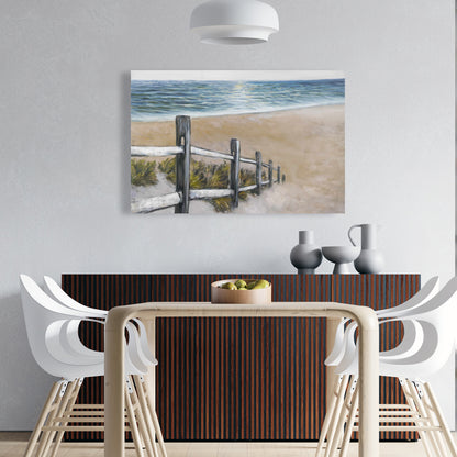 Soft Seaside American Sea Blue Canvas | Home Decor Art