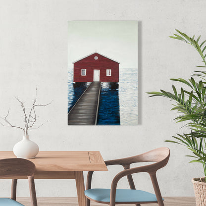 Boathouse Marine Bathroom Canvas - Home Decor Wall Art
