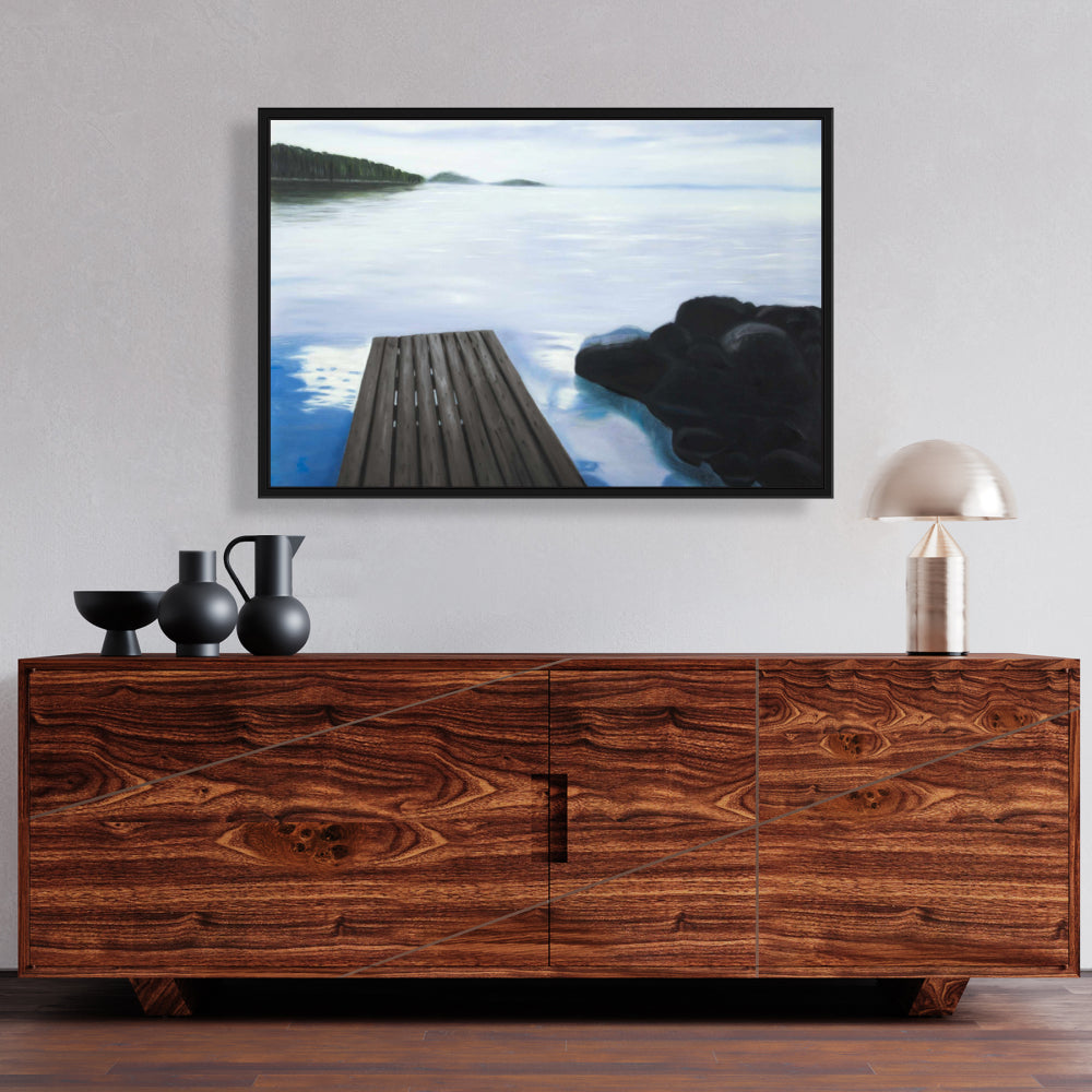 Toile « Soirée sur le quai » – Décoration encadrée Coastal Shoes