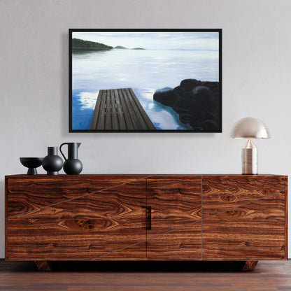 Toile « Soirée sur le quai » – Décoration encadrée Coastal Shoes