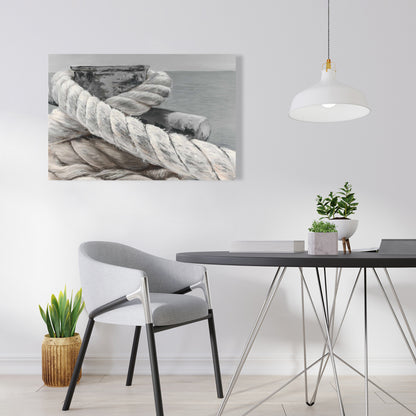 Toile de salle de bain beige | Décoration d'intérieur en corde de bateau torsadée