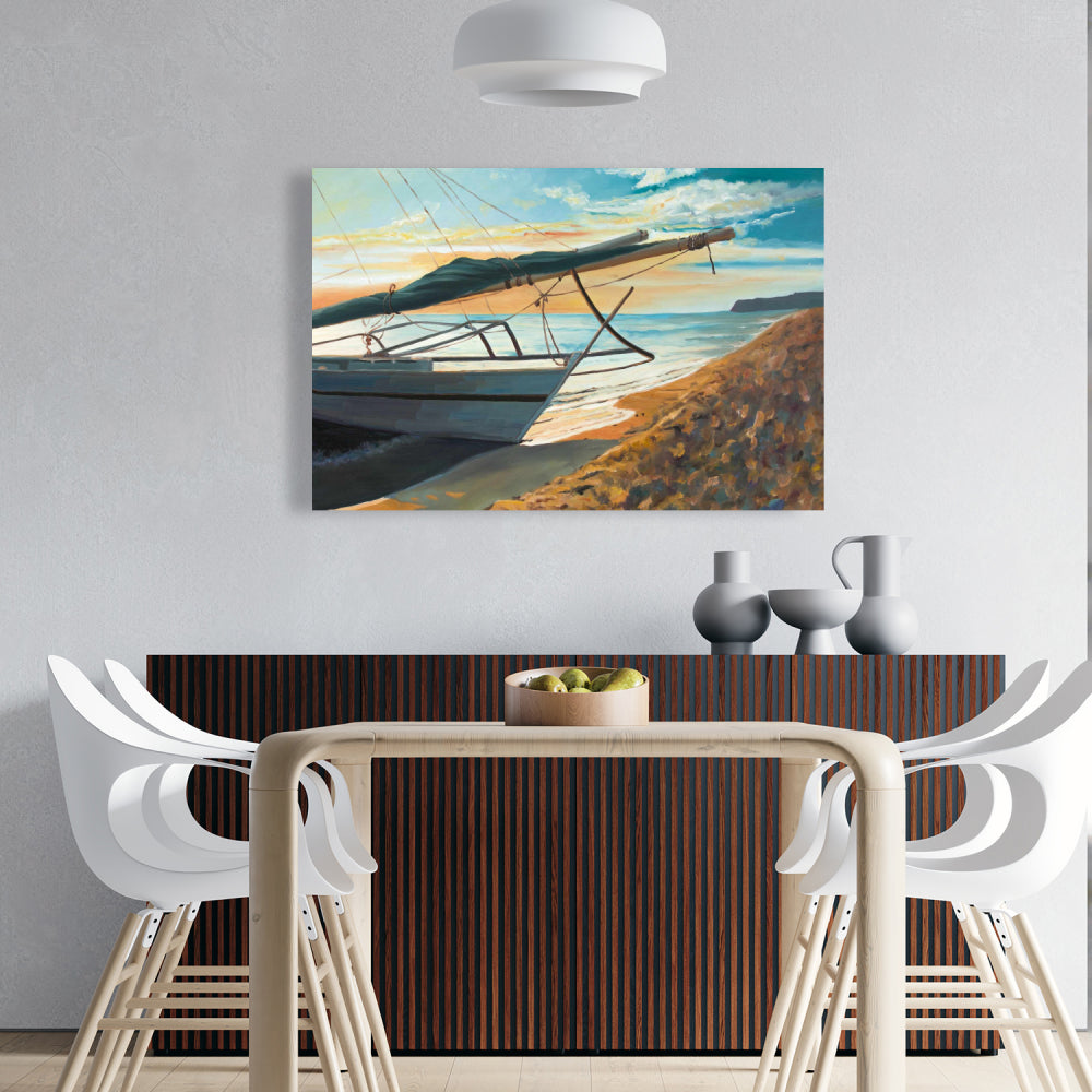 Peaceful Seaside Coastal Exotic Blue Canvas | Home Decor Art