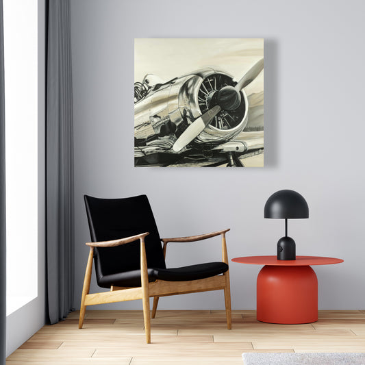Vintage Aircraft Canvas | Transportation Aviation Wall Decor