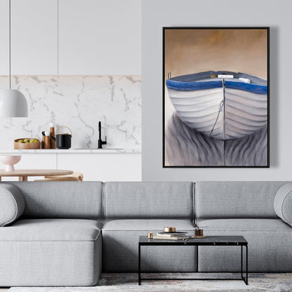 Canoe Boat Canvas | Contemporary Framed Art for Home Decor