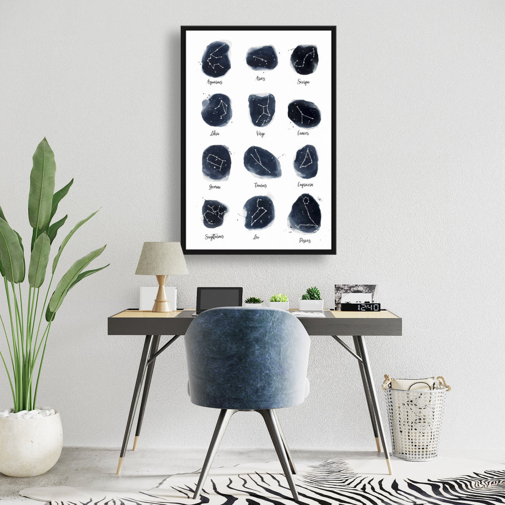 Toile Constellations et Signes du Zodiaque | Décoration intérieure spirituelle