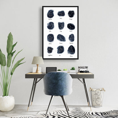 Toile Constellations et Signes du Zodiaque | Décoration intérieure spirituelle