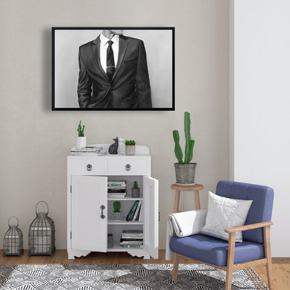Décoration murale blanche pour chambre à coucher | Toile décorative représentant un homme en costume