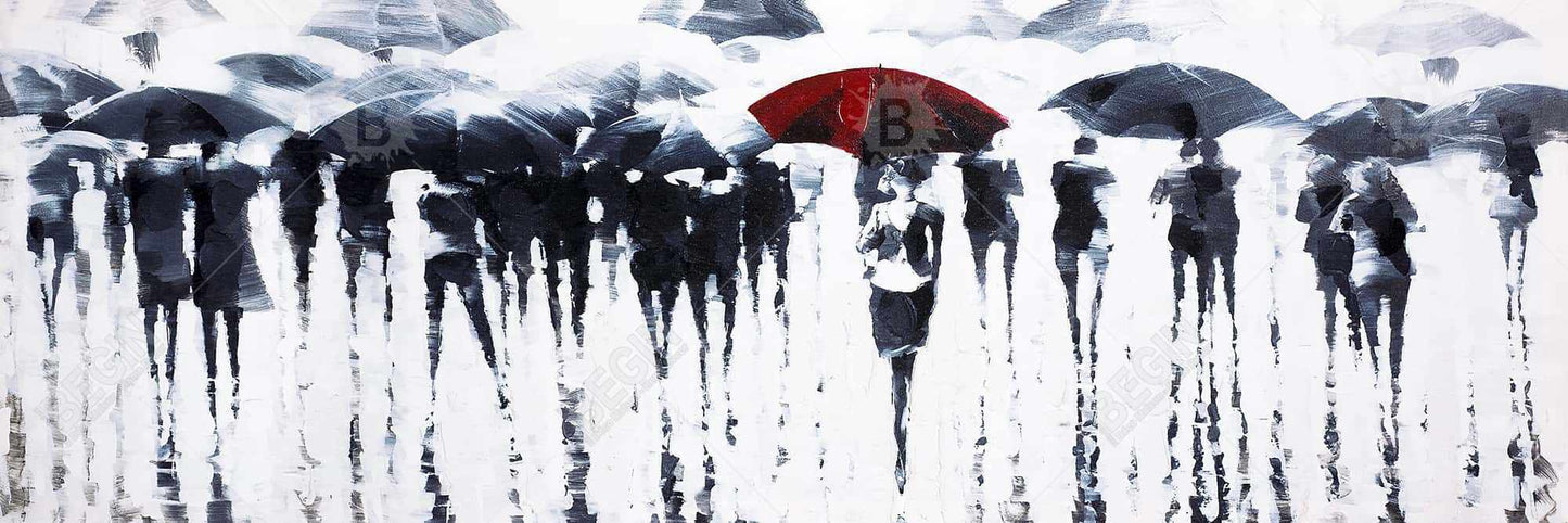 Blue Modern Framed Canvas - Abstract Silhouettes Home Decor