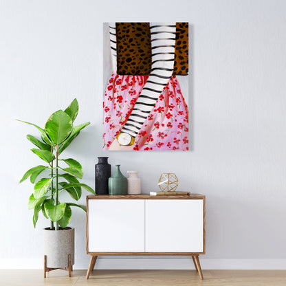 Fashionable Woman Canvas - Brown Contemporary Wall Art Decor