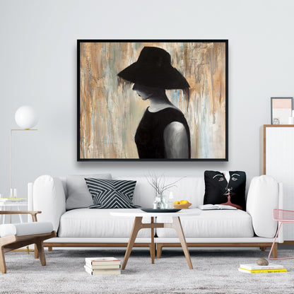 Toile « Grand chapeau » d'Audrey Hepburn | Décoration de chambre contemporaine