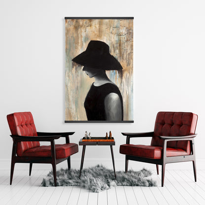 Audrey Hepburn Big Hat Canvas | Magnetic Bedroom Decor