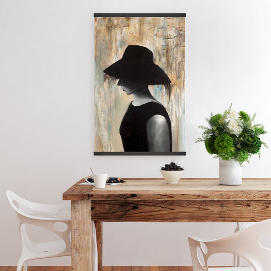 Audrey Hepburn Big Hat Canvas | Magnetic Bedroom Decor
