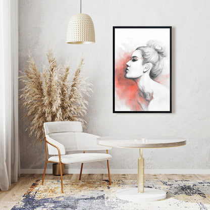 Toile encadrée corail délibération – Décoration de chambre illustrative