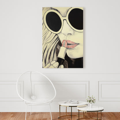 Modern Pink Lips Canvas - Stylish Bedroom Wall Decor