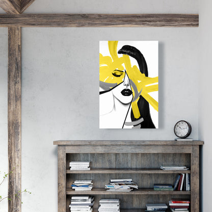Beauty Divided Gray Canvas - Modern Home Decor Art Piece
