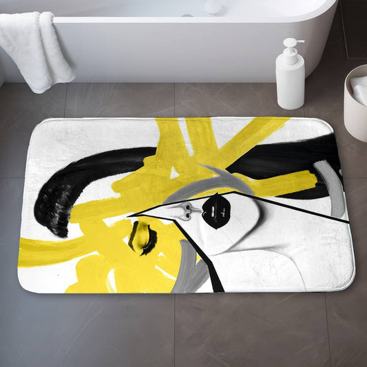 Retro Shapes Gray Bath Mat - Beauty Divided Home Decor