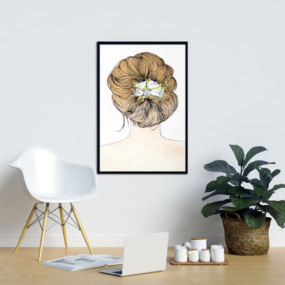 Romantic Beauty Canvas - Lady with Flowers Wall Art Decor