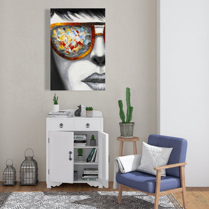 Contemporary Gray Canvas - Colorful Sunglasses Bedroom Decor