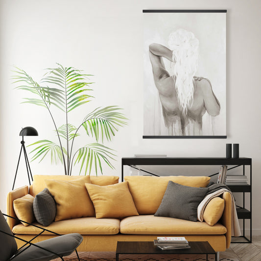 Beautiful Dreamy Woman Sepia Canvas | Beige Magnetic Decor