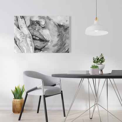 Luscious Lips Monochrome Canvas | Women's Bedroom Wall Art