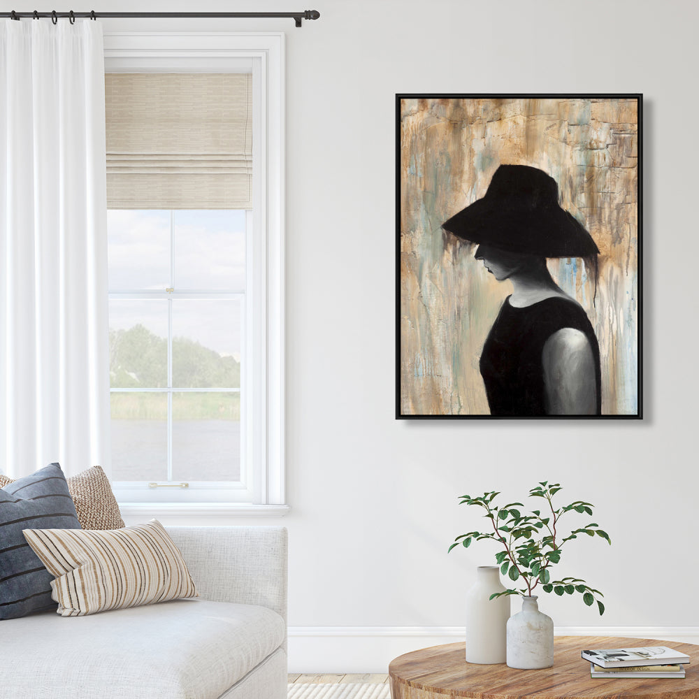 Toile « Grand chapeau » d'Audrey Hepburn | Décoration de chambre contemporaine