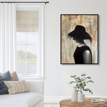 Toile « Grand chapeau » d'Audrey Hepburn | Décoration de chambre contemporaine