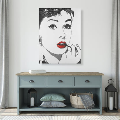 Toile Audrey Hepburn | Décoration murale Beauté Blanche