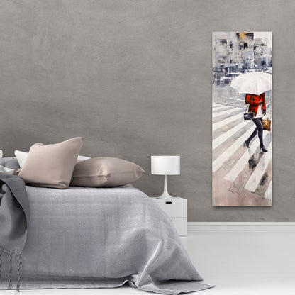Woman Walking with Umbrella Canvas | Bedroom Wall Art Decor