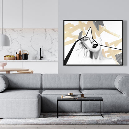 Toile encadrée moderne « Femme divisée » | Décoration de chambre