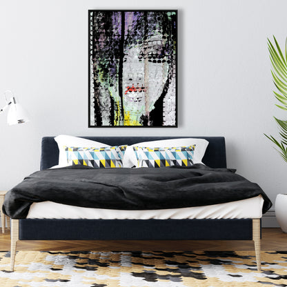 Abstract Colorful Woman Face Canvas | Black Woman Wall Art