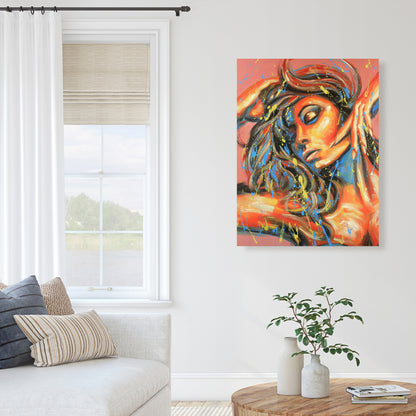 Dance the Colors - Orange Canvas Art for Home Decor
