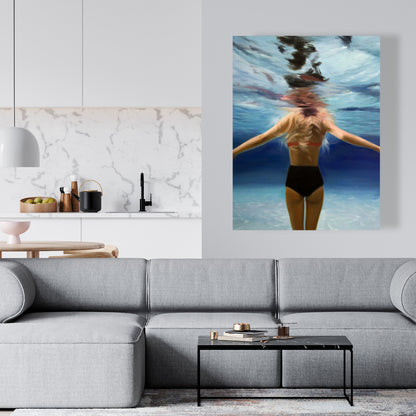 Under the Sea Bedroom Canvas - Blue Scenic Wall Art Decor