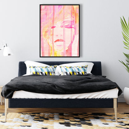 Portrait abstrait féminin sur toile encadrée | Décoration d'intérieur moderne