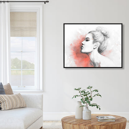 Toile encadrée corail délibération – Décoration de chambre illustrative