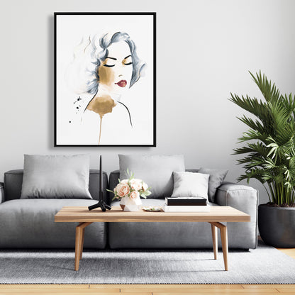 Aquarelle Femme Classique | Décoration sur Toile Beauté Minimaliste
