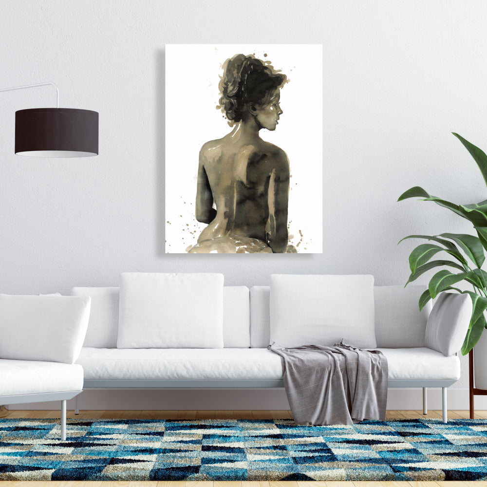 Woman's Back in Sepia Canvas | Bedroom Home Decor Art