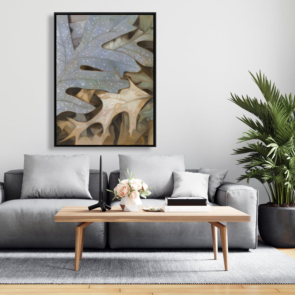 Toile Feuilles d'automne | Décoration encadrée marron pour chambre à coucher