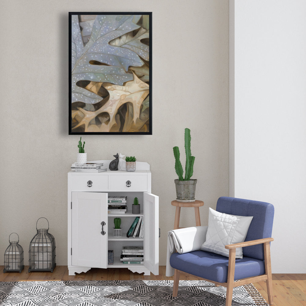 Toile Feuilles d'automne | Décoration encadrée marron pour chambre à coucher