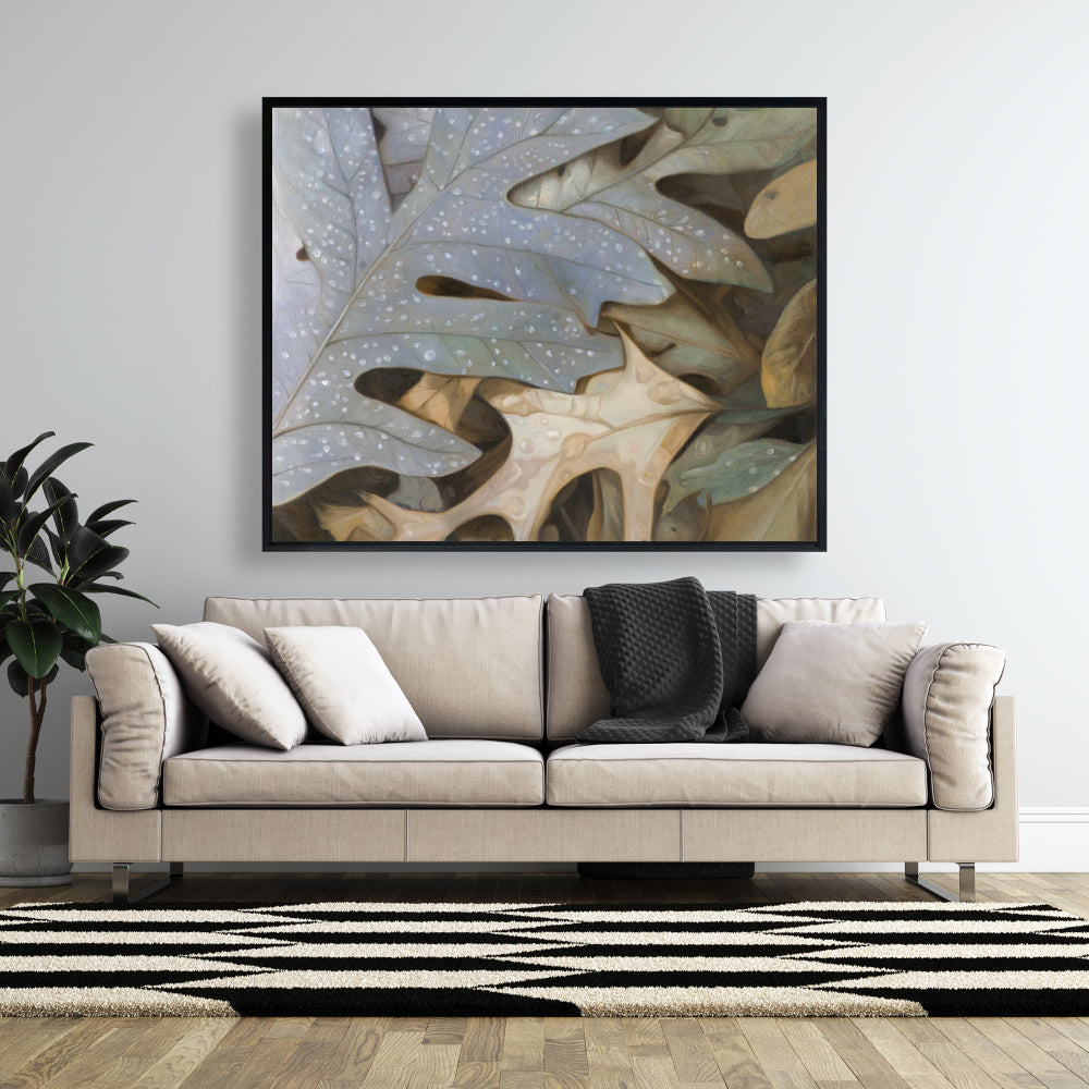 Toile Feuilles d'automne | Décoration encadrée marron pour chambre à coucher