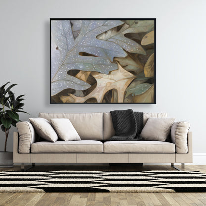 Toile Feuilles d'automne | Décoration encadrée marron pour chambre à coucher