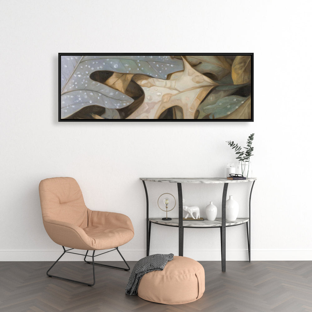 Toile Feuilles d'automne | Décoration encadrée marron pour chambre à coucher