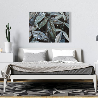 Leaves After Rain Botanical Canvas | Floral Bathroom Decor