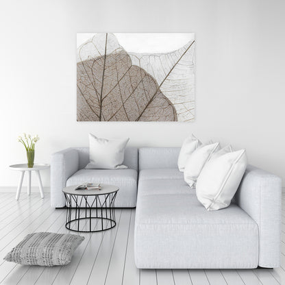 Translucent Dried Leaves Canvas | Rustic Botanical Wall Art