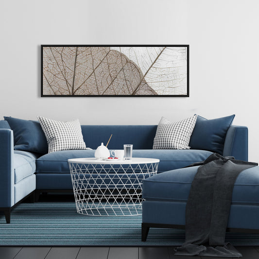 Toile translucide à feuilles séchées | Décoration rustique florale marron