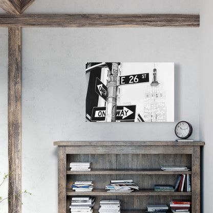 Industrial Office White Canvas - New York City Street Signs Decor